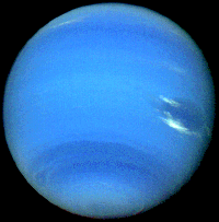 Neptune as seen by the Voyager II spacecraft on August 14, 1989.