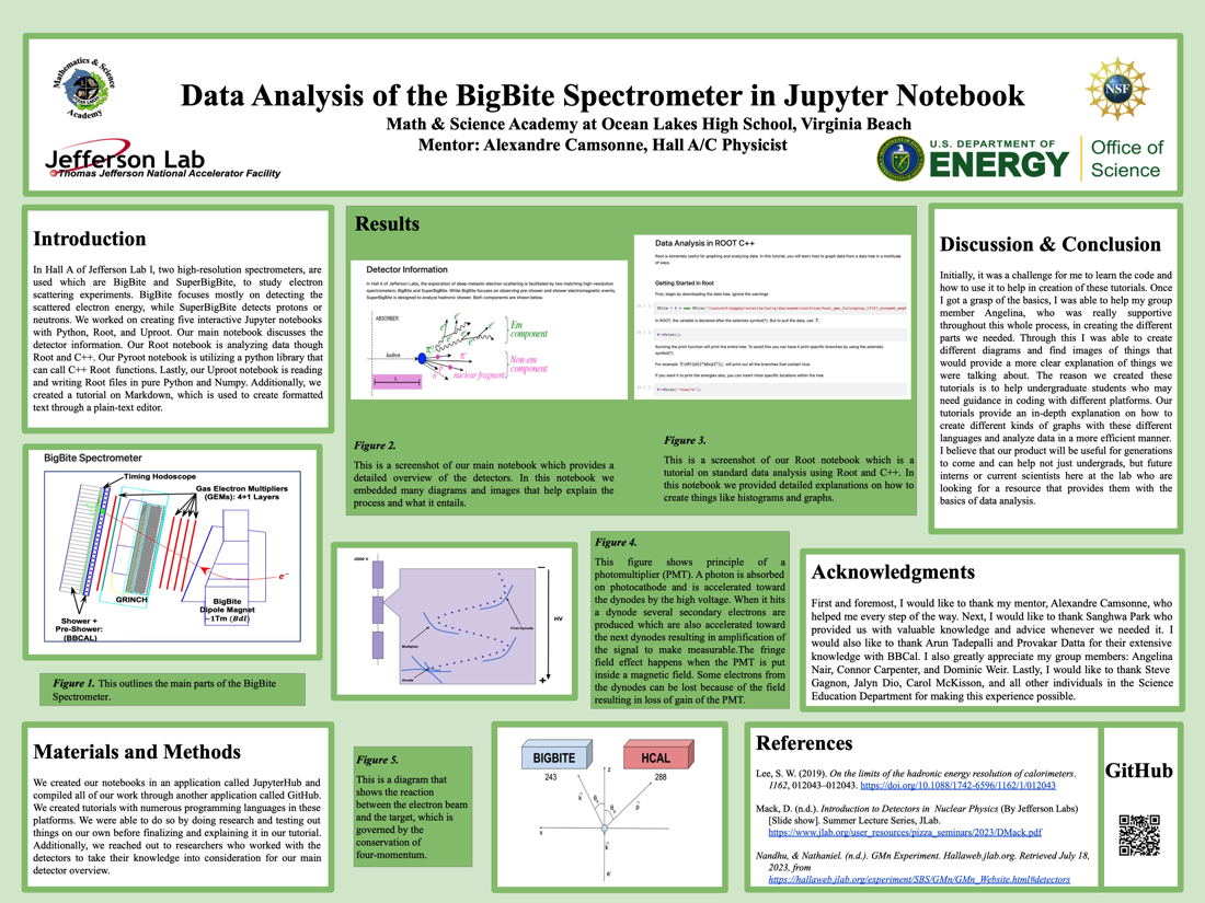 Data Analysis of the BigBite Spectrometer in Jupyter Notebook