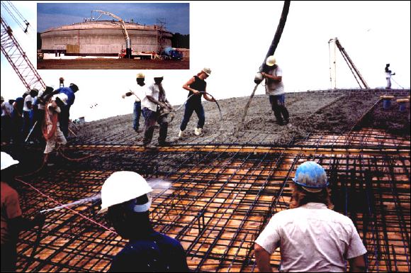 Experimental Hall A Dome Concrete Pour - June 1991