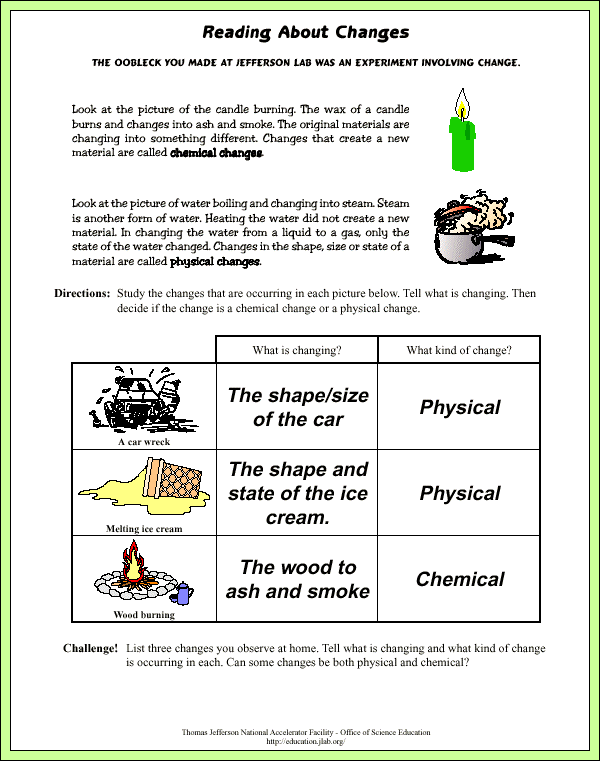 Oobleck - Sample Answers/Answer Keys - Reading 2