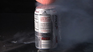 Liquid Nitrogen on a Can of Soda!