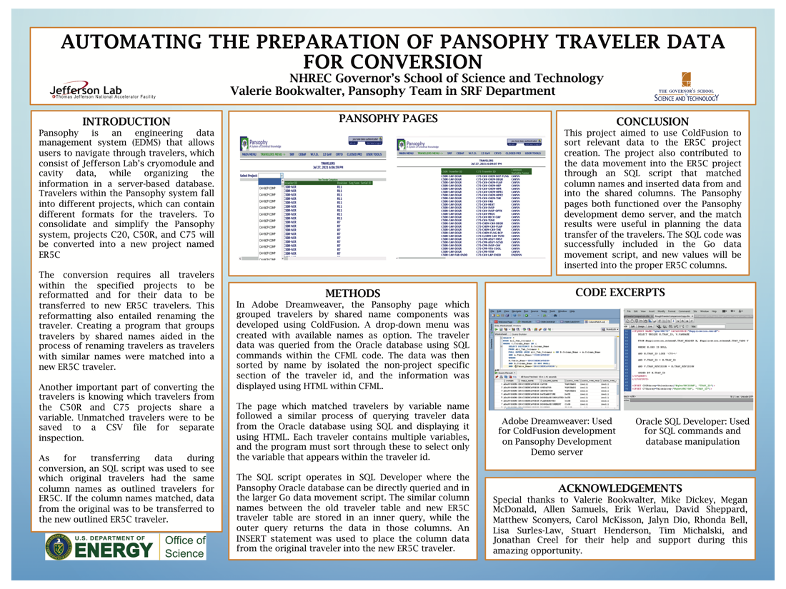 Automating the Preparation of Pansophy Traveler Data for Conversion