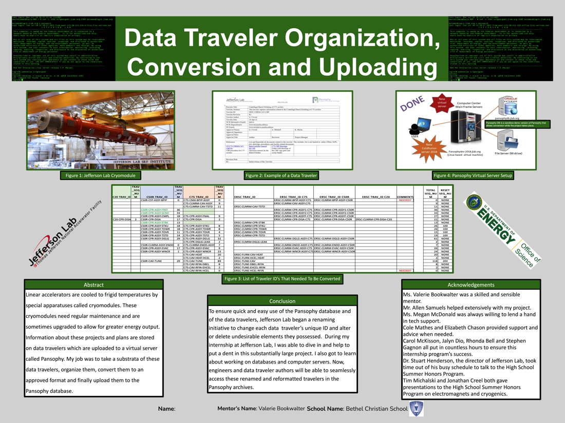 Data Traveler Organization, Conversion and Uploading