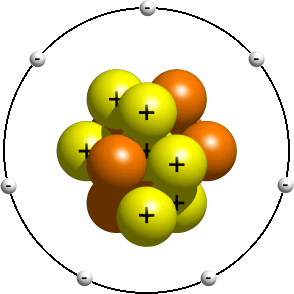 A planetary model of a nitrogen atom.