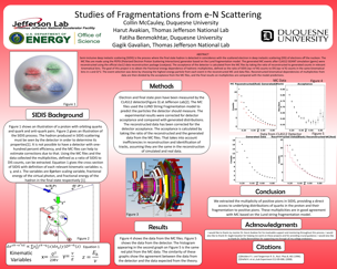 Studies of Fragmentations from e-N Scattering