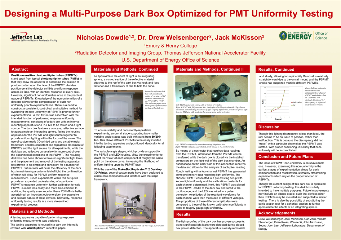 Designing a Multi-Purpose Dark Box<br>Optimized for PMT Uniformity Testing