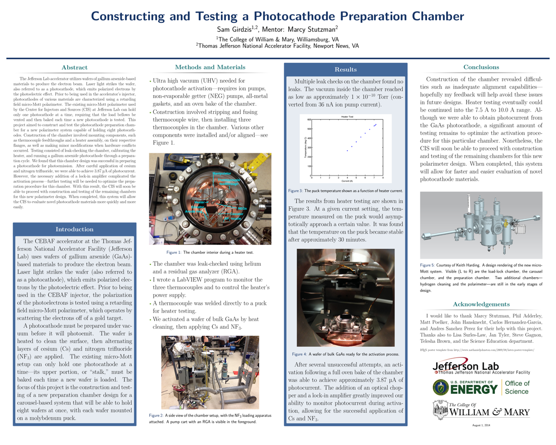 Constructing and Testing a Photocathode Preparation Chamber