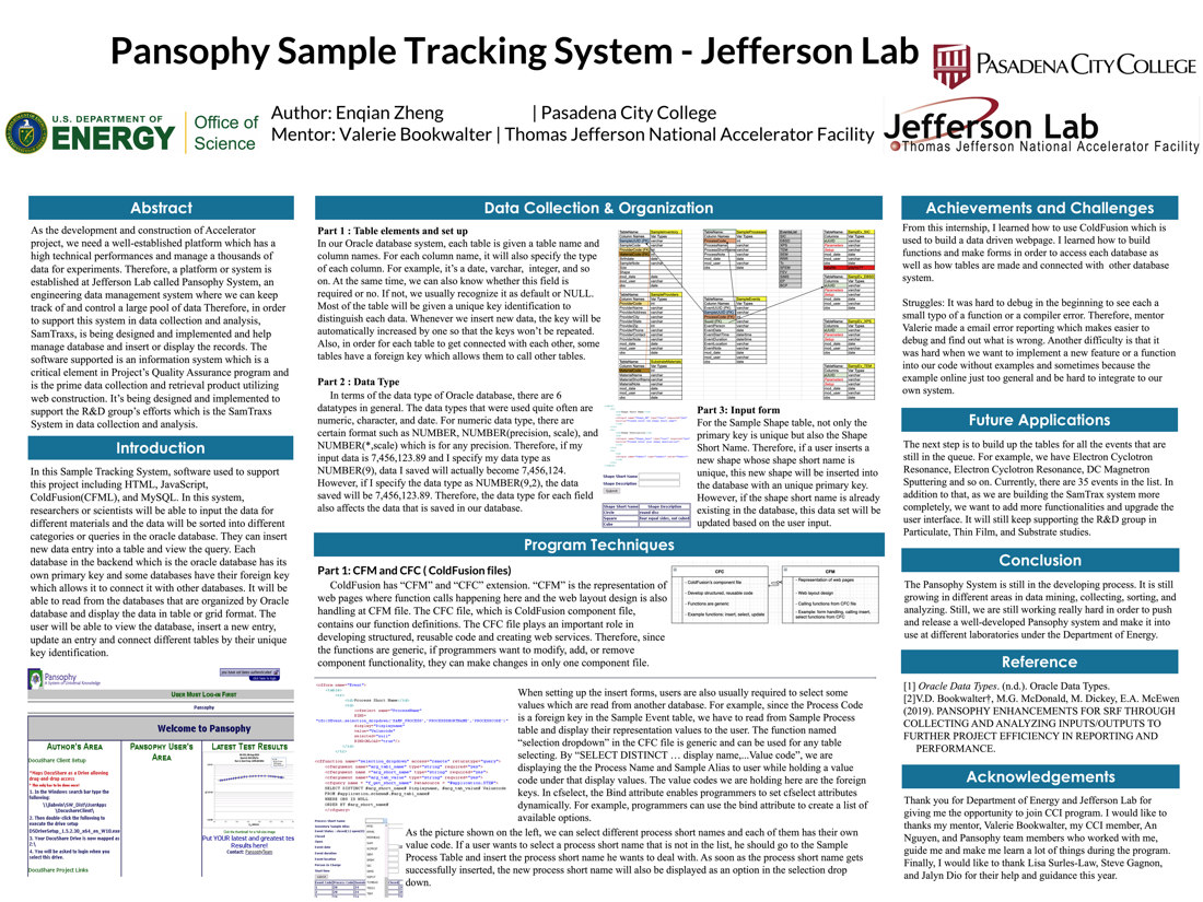 Pansophy Sample Tracking System