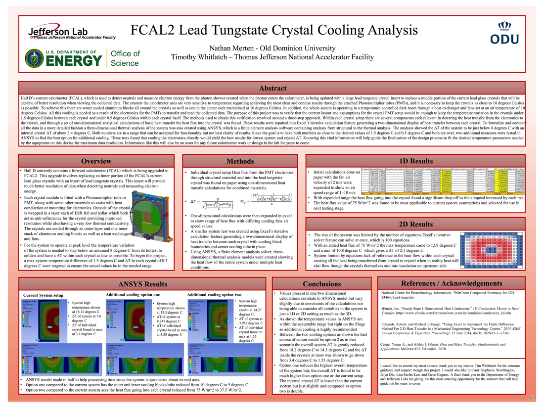 FCAL2 Lead Tungstate Crystal Cooling Analysis
