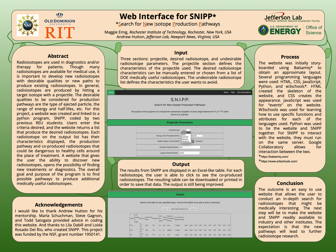 Web Interface for SNIPP (Search for New Isotope Pathways)