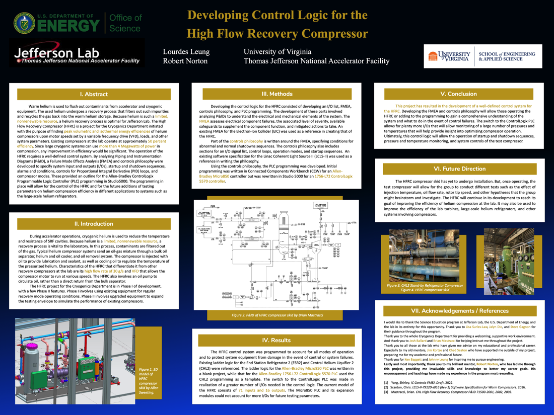 Developing and Writing Control Logic for the High Flow Recovery Compressor